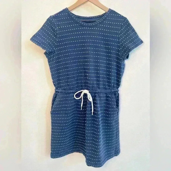 Lou & Grey Women’s Dotted Drawstring Pocket Dress Size Medium - Picture 2 of 12